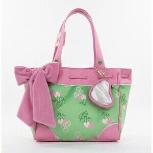 Juicy Couture Daydreamer Bag Retro Cherry Tote Bag Green Pink NWT
